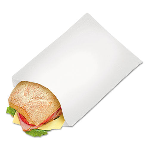 Grease-resistant Single-serve Bags, 6" X 6.5", White, 2,000/carton