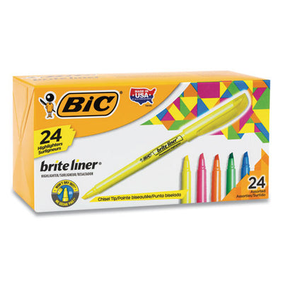 Brite Liner Highlighter Value Pack, Assorted Ink Colors, Chisel Tip, Assorted Barrel Colors, 24/set