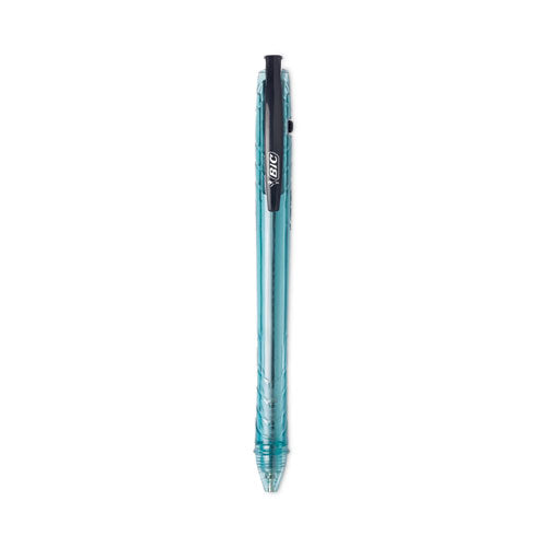Revolution Ocean Bound Ballpoint Pen, Retractable, Medium 1 Mm, Black Ink/translucent Blue Barrel, Dozen
