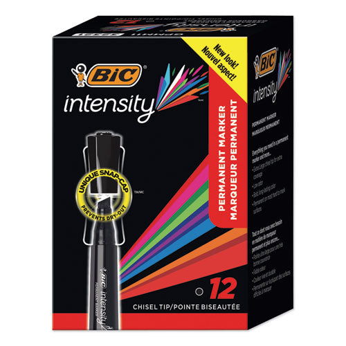 Intensity Chisel Tip Permanent Marker, Broad Chisel Tip, Assorted Colors, Dozen