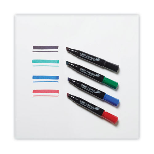 Intensity Chisel Tip Permanent Marker, Broad Chisel Tip, Assorted Colors, Dozen