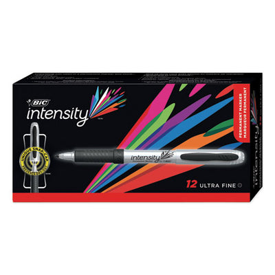 Intensity Ultra Fine Tip Permanent Marker, Extra-fine Needle Tip, Tuxedo Black, Dozen