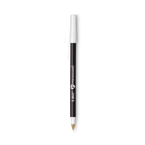 Prevaguard Ballpoint Pen, Stick, Medium 1 Mm, Black Ink/black Barrel, 8/pack