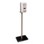 Hand Sanitizer Stand With Hands Free Dispenser, 1,000 Ml, 12 X 16 X 51, Silver/white/black