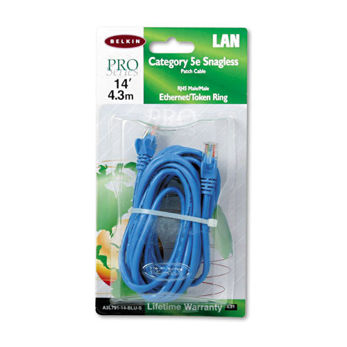 Cat5e Snagless Patch Cable, 15 Ft, Blue