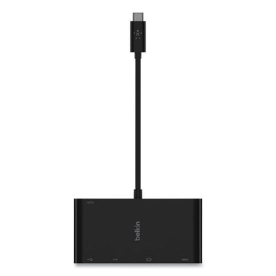 Usb-c Multimedia + Charge Adapter, 4k Hdmi/usb-a/usb-c/vga, 4.9 Ft, Black