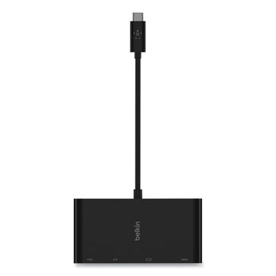 Usb-c Multimedia Adapter, Hdmi/ethernet/usb-a/usb-c/vga, 4.33", Black