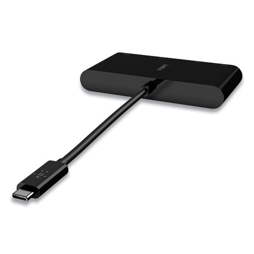 Usb-c Multimedia Adapter, Hdmi/ethernet/usb-a/usb-c/vga, 4.33", Black