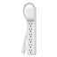 Home/office Surge Protector With Rotating Plug, 6 Ac Outlets, 6 Ft Cord, 720 J, White