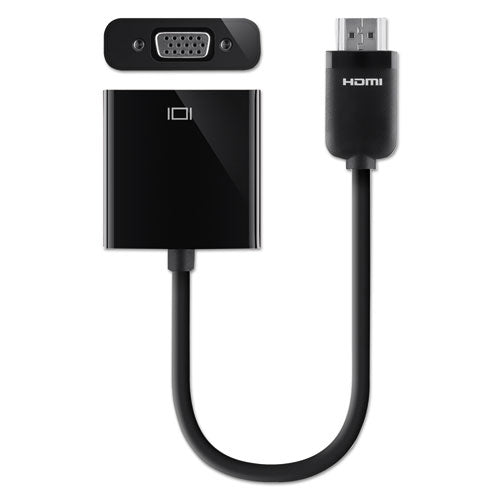 Hdmi To Vga + 3.5mm Audio Adapter, 5", Black