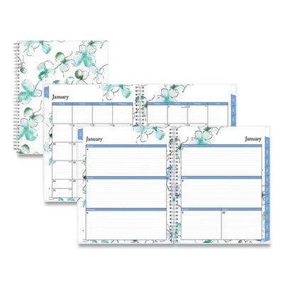 Lindley Weekly/monthly Planner, Lindley Floral Artwork, 11 X 8.5, White/blue/green Cover, 12-month (jan To Dec): 2023