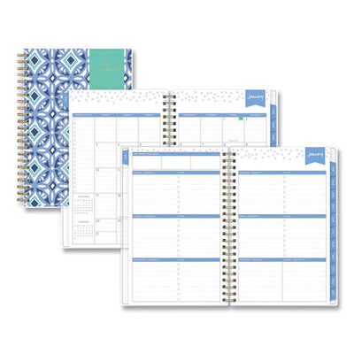 Day Designer Tile Weekly/monthly Planner, Tile Artwork, 8 X 5, Blue/white Cover, 12-month (jan To Dec): 2023