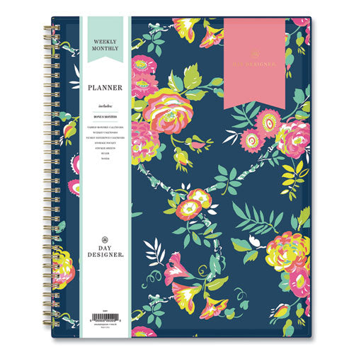Day Designer Peyton Create-your-own Cover Weekly/monthly Planner, Floral Artwork, 11 X 8.5, Navy, 12-month (jan-dec): 2023