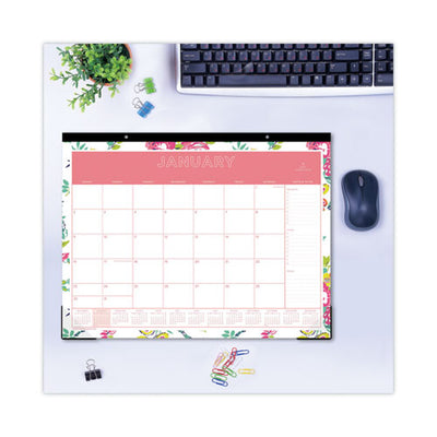 Day Designer Peyton Desk Pad Calendar, Floral Artwork, 22 X 17, Black Binding, Clear Corners, 12-month (jan-dec): 2023