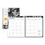 Baccara Dark Monthly Planner, Baccara Dark Floral Artwork, 10 X 8, Gray/black/gold Cover, 2023