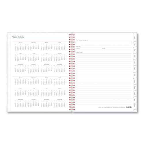 Joselyn Weekly/monthly Planner, Joselyn Floral Artwork, 11 X 8.5, Pink/peach/black Cover, 12-month (jan To Dec): 2023