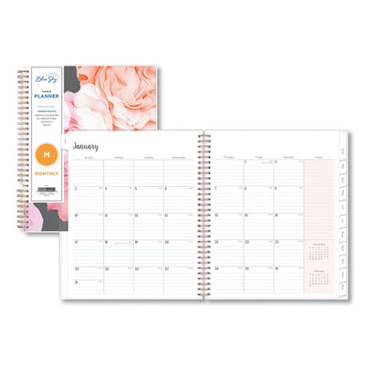 Joselyn Monthly Wirebound Planner, Joselyn Floral Artwork, 10 X 8, Pink/peach/black Cover, 12-month (jan To Dec): 2023