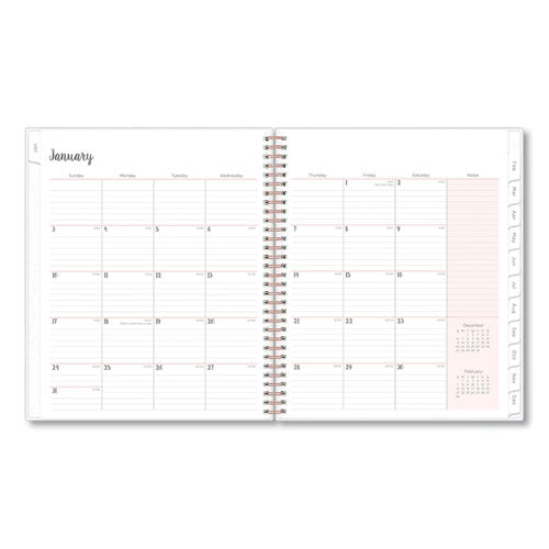 Joselyn Monthly Wirebound Planner, Joselyn Floral Artwork, 10 X 8, Pink/peach/black Cover, 12-month (jan To Dec): 2023