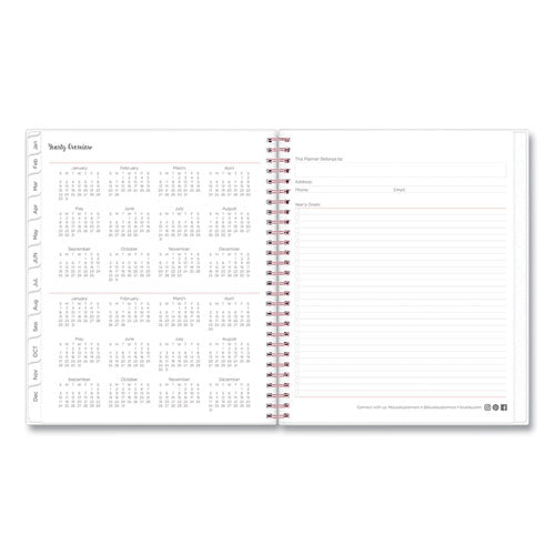 Joselyn Monthly Wirebound Planner, Joselyn Floral Artwork, 10 X 8, Pink/peach/black Cover, 12-month (jan To Dec): 2023