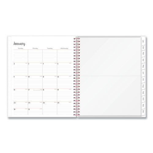 Joselyn Monthly Wirebound Planner, Joselyn Floral Artwork, 10 X 8, Pink/peach/black Cover, 12-month (jan To Dec): 2023