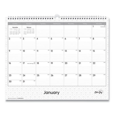 Enterprise Wall Calendar, Enterprise Geometric Artwork, 15 X 12, White/gray Sheets, 12-month (jan To Dec): 2023