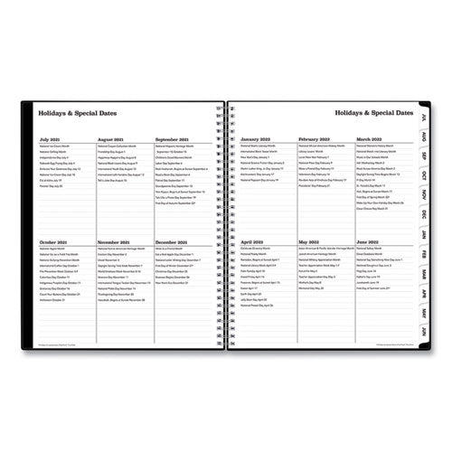 Solid Black Teacher's Weekly/monthly Lesson Planner, Two-page Spread (nine Classes), 11 X 8.5, Black Cover, 2022 To 2023