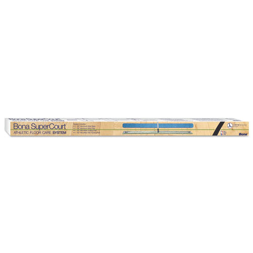 Supercourt Athletic Floor Care System, 60" Wide  Microfiber Head, 66" Silver/blue Aluminum Handle