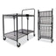 Stowaway Folding Carts, Metal, 2 Shelves, 250 Lb Capacity, 35" X 37.25" X 22", Black