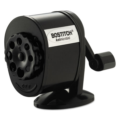 Antimicrobial Manual Pencil Sharpener, Manually-powered, 5.44 X 2.69 X 4.33, Black