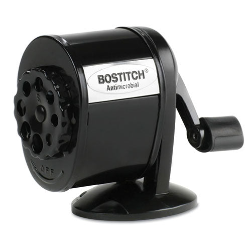 Antimicrobial Manual Pencil Sharpener, Manually-powered, 5.44 X 2.69 X 4.33, Black