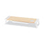 Wooden Monitor Stand With Wireless Charging Pad, 9.8" X 26.77" X 4.13", White