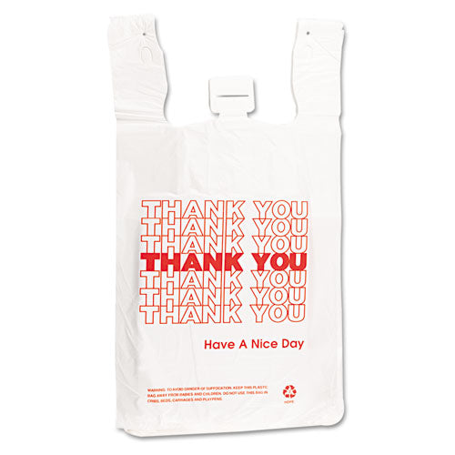 Plastic Thank-you T-sack, 2 Mil, 4" X 15", White, 2,000/carton