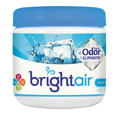 Super Odor Eliminator, Cool And Clean, Blue, 14 Oz Jar, 6/carton