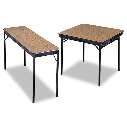 Special Size Folding Table, Rectangular, 60w X 18d X 30h, Walnut/black