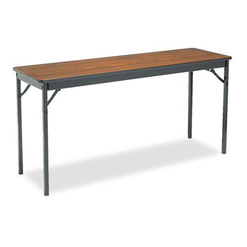 Special Size Folding Table, Rectangular, 72w X 18d X 30h, Walnut/black