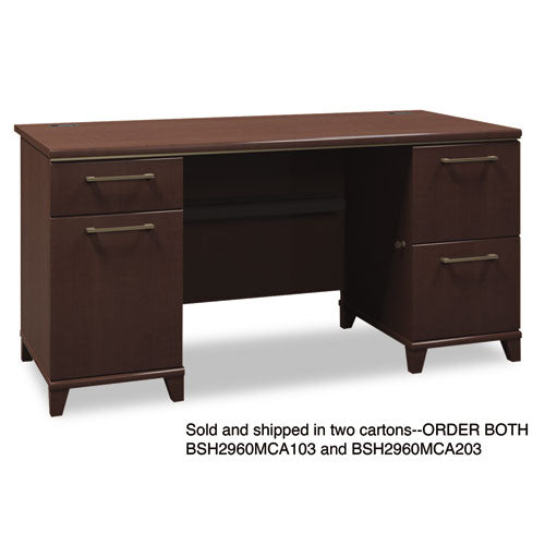 Enterprise Collection Double Pedestal Desk, 60" X 28.63" X 29.75", Harvest Cherry, (box 2 Of 2)