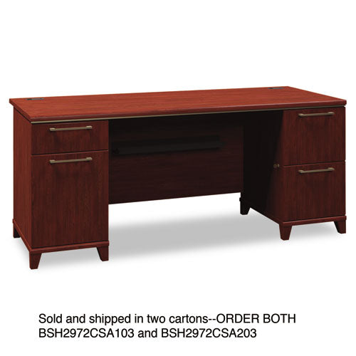 Enterprise Collection Double Pedestal Desk, 60" X 28.63" X 29.75", Harvest Cherry, (box 2 Of 2)