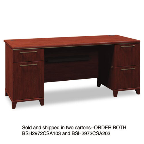 Enterprise Collection Double Pedestal Desk, 60" X 28.63" X 29.75", Harvest Cherry, (box 2 Of 2)
