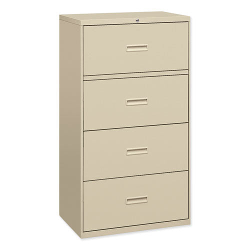 400 Series Lateral File, 4 Legal/letter-size File Drawers, Black, 30" X 18" X 52.5"