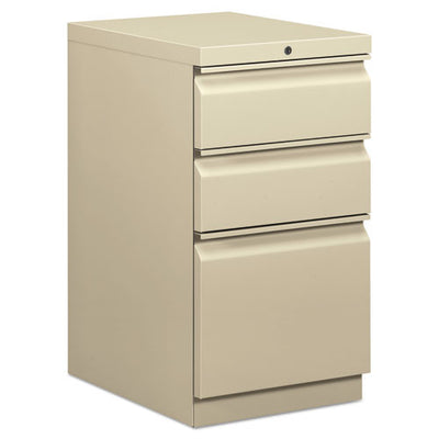 Mobile Pedestals, Left Or Right, 3-drawers: Box/box/file, Legal/letter, Putty, 15" X 20" X 28"