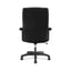Hvl151 Executive High-back Leather Chair, Supports Up To 250 Lb, 17.75" To 21.5" Seat Height, Black