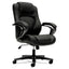 Hvl402 Series Executive High-back Chair, Supports Up To 250 Lb, 17" To 21" Seat Height, Brown Seat/back, Black Base