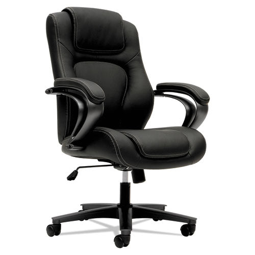 Hvl402 Series Executive High-back Chair, Supports Up To 250 Lb, 17" To 21" Seat Height, Brown Seat/back, Black Base