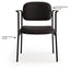 Vl616 Stacking Guest Chair With Arms, Fabric Upholstery, 23.25" X 21" X 32.75", Charcoal Seat, Charcoal Back, Black Base