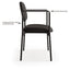 Vl616 Stacking Guest Chair With Arms, Fabric Upholstery, 23.25" X 21" X 32.75", Charcoal Seat, Charcoal Back, Black Base