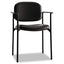 Vl616 Stacking Guest Chair With Arms, Fabric Upholstery, 23.25" X 21" X 32.75", Navy Seat, Navy Back, Black Base