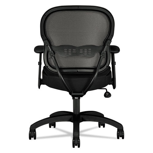 Wave Mesh Mid-back Task Chair, Supports Up To 250 Lb, 18" To 22.25" Seat Height, Black