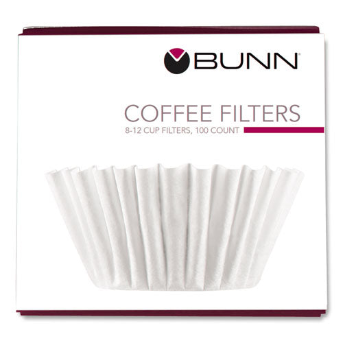 Coffee Filters, 8 To 12 Cup Size, Flat Bottom, 100/pack, 12 Packs/carton
