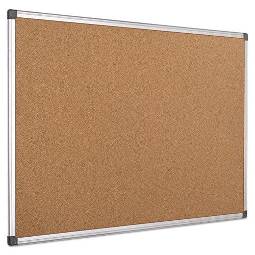 Value Cork Bulletin Board With Aluminum Frame, 24 X 36, Natural Surface, Silver Aluminum Frame