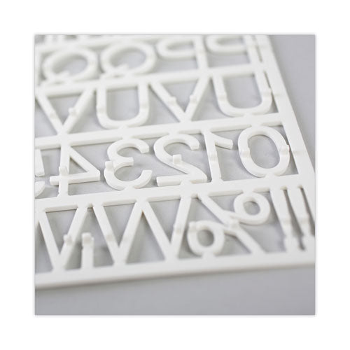 White Plastic Set Of Letters, Numbers And Symbols, Uppercase, 1"h